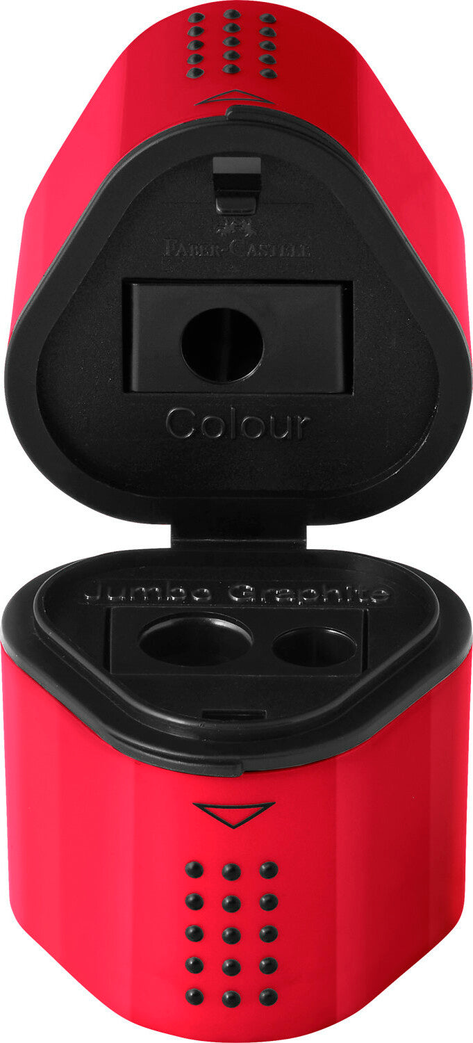 Single GRIP Trio Pencil Sharpener (Carded, blue or red)