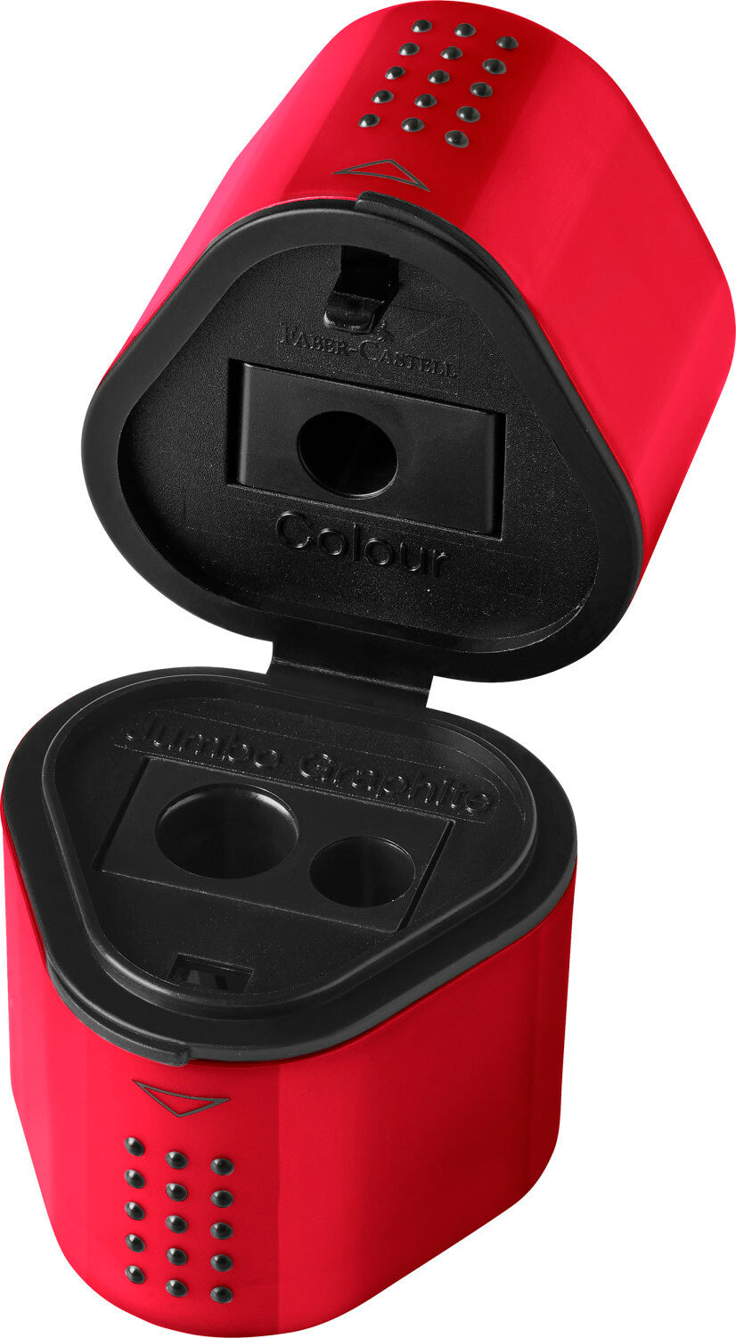 Single GRIP Trio Pencil Sharpener (Carded, blue or red)