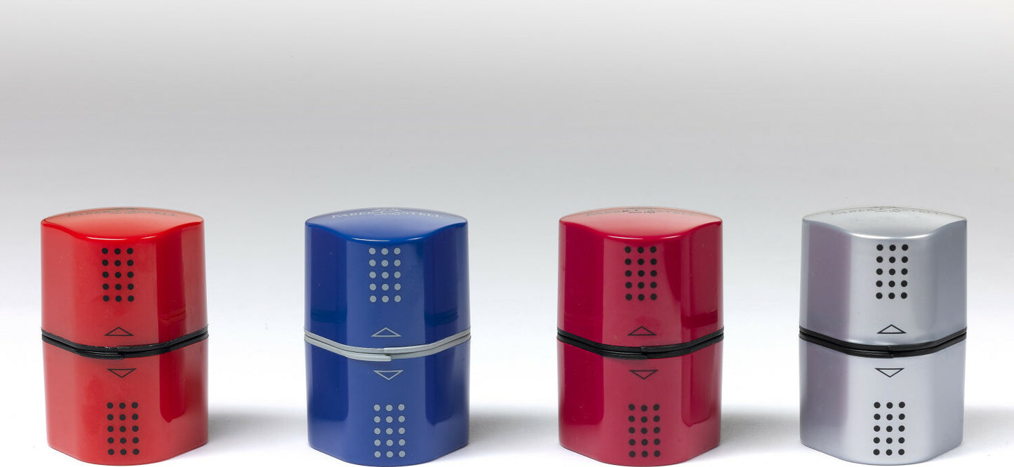 Single GRIP Trio Pencil Sharpener (Carded, blue or red)