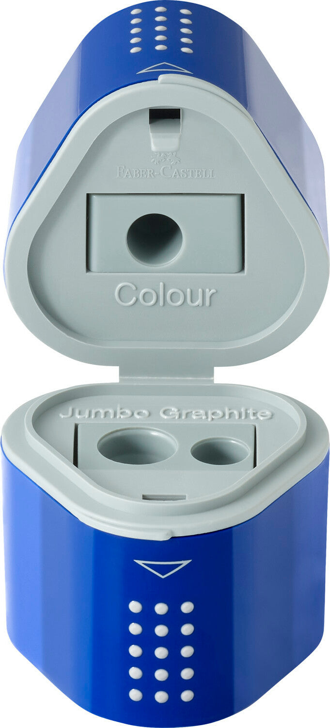 Single GRIP Trio Pencil Sharpener (Carded, blue or red)
