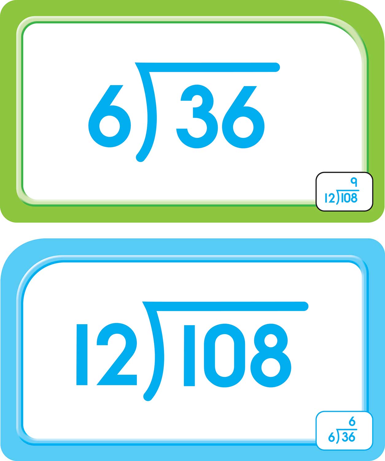Division 0-12 Flash Cards