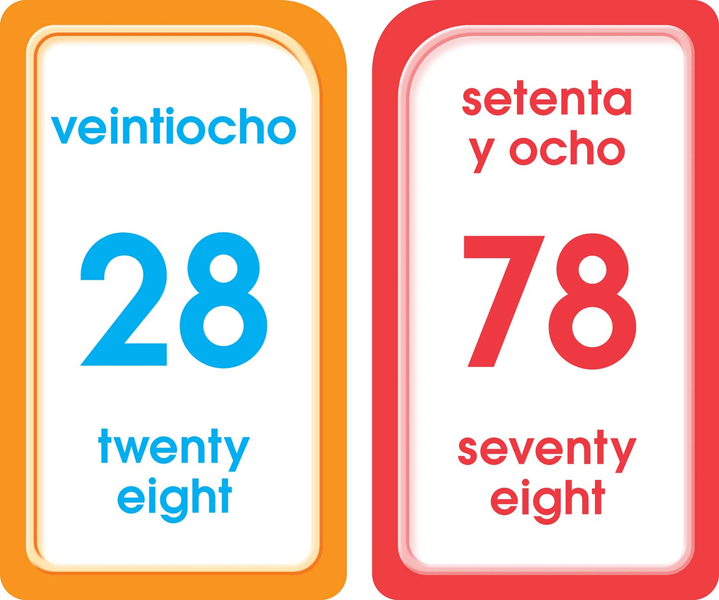 Bilingual Numbers 1-100 Flash Cards