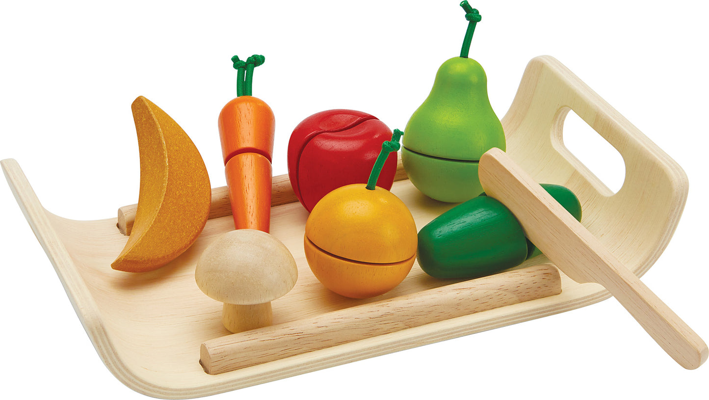 Assorted Wooden Fruit & Vegetables Set