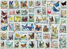 Butterflies Vintage Stamps 500 Large Pc Puzzle