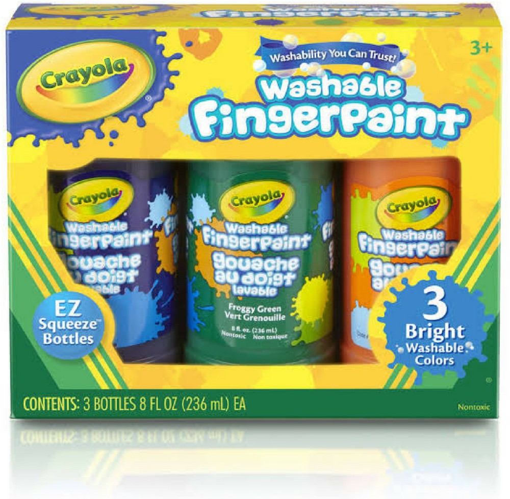 Washable Finger Paint, Secondary Bright Colors, 3ct