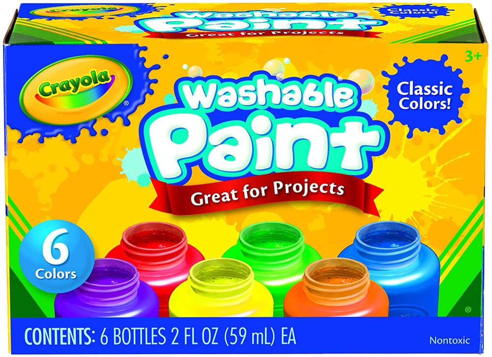 Crayola Washable Kids Paint, 6 Count Classic Colors