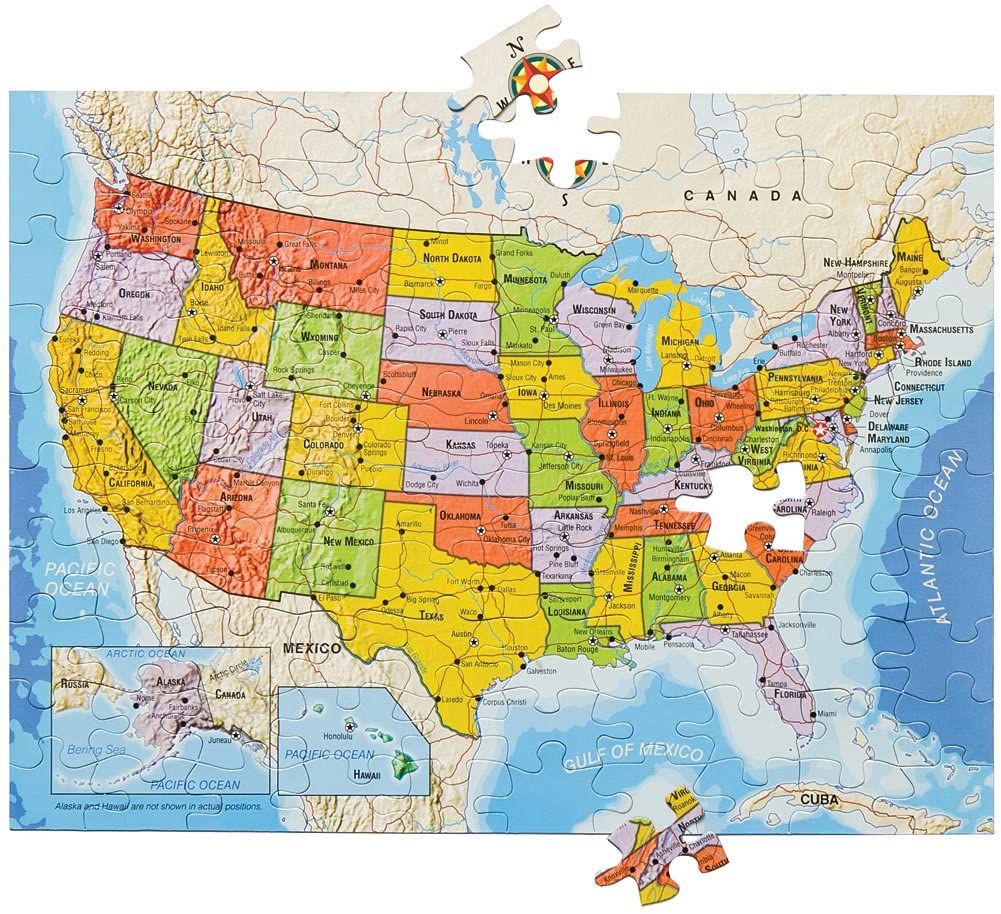 100pc Magnetic USA Puzzle