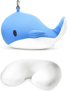 Whale Zip & Flip Travel Pillow