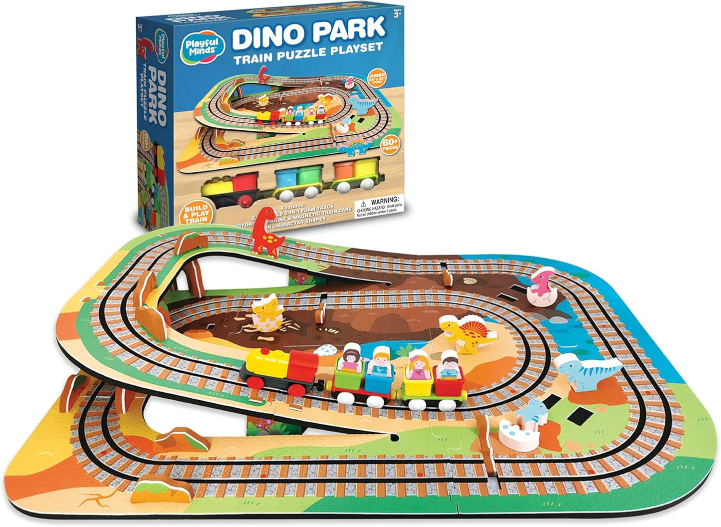 Dino Park Train Puzzle Playset