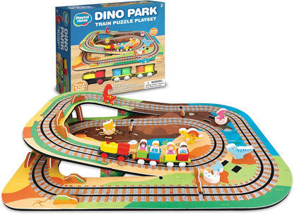 Dino Park Train Puzzle Playset