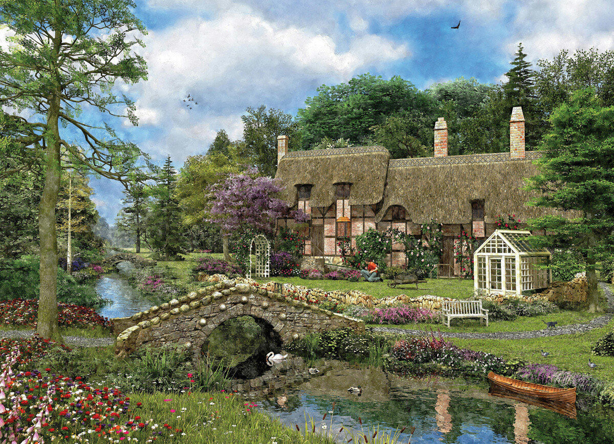 Cobble Walk Cottage 500pc Puzzle Large Pieces