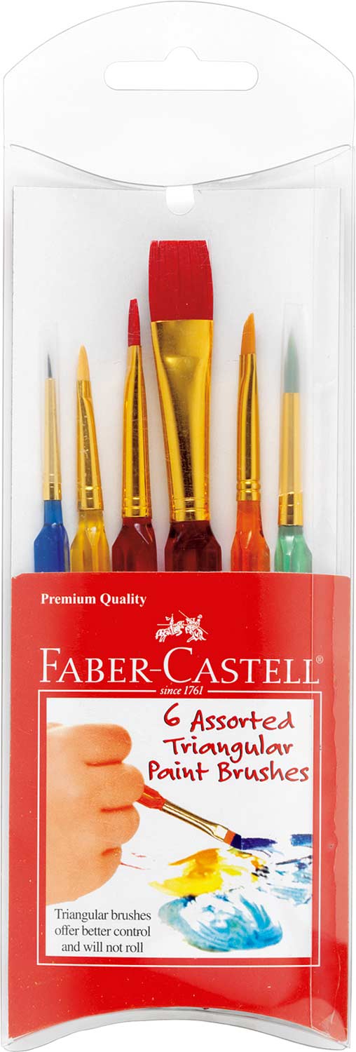 6ct Triangular Handle Paintbrush Set