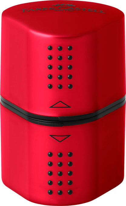 Single GRIP Trio Pencil Sharpener (Carded, blue or red)