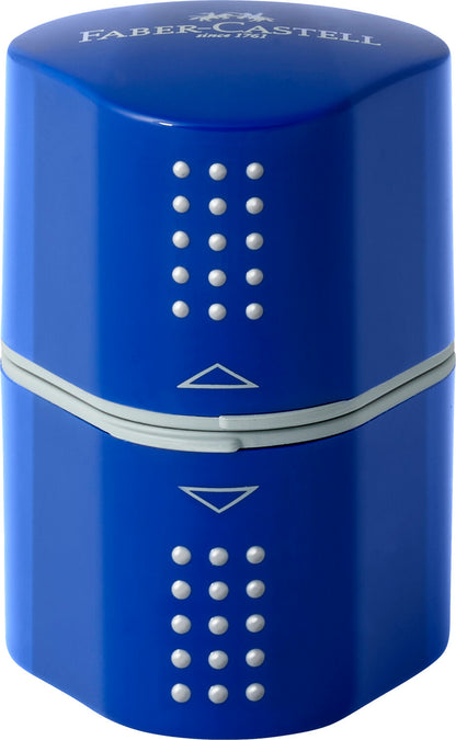 Single GRIP Trio Pencil Sharpener (Carded, blue or red)