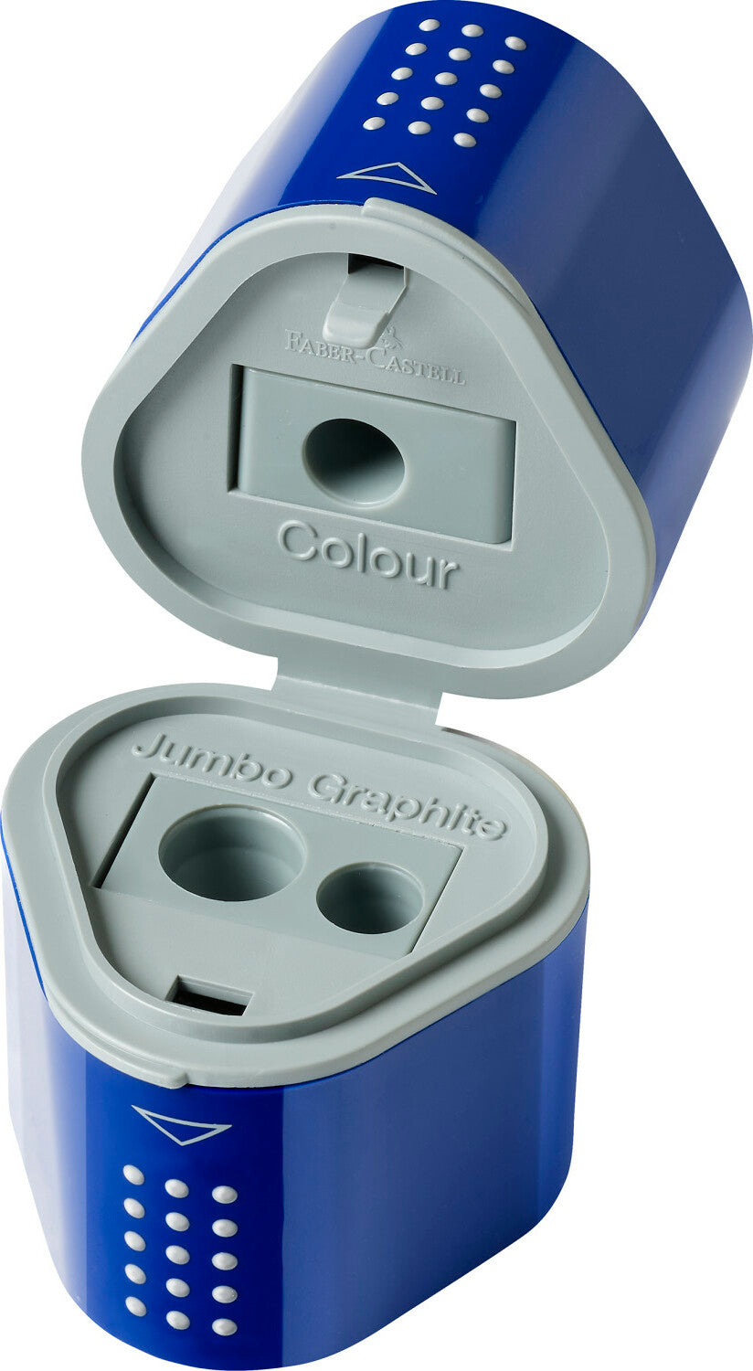 Single GRIP Trio Pencil Sharpener (Carded, blue or red)