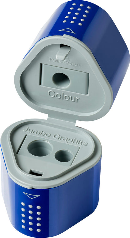Single GRIP Trio Pencil Sharpener (Carded, blue or red)
