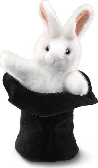 Rabbit In Hat Hand Puppet