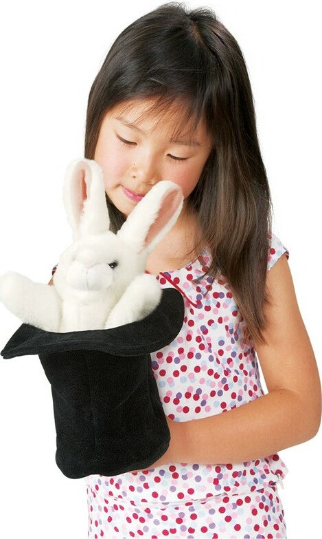 Rabbit In Hat Hand Puppet