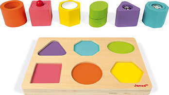 Wood Shapes & Sounds 6-Block Puzzle