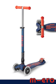 Foldable Navy Blue LED Maxi Deluxe Scooter