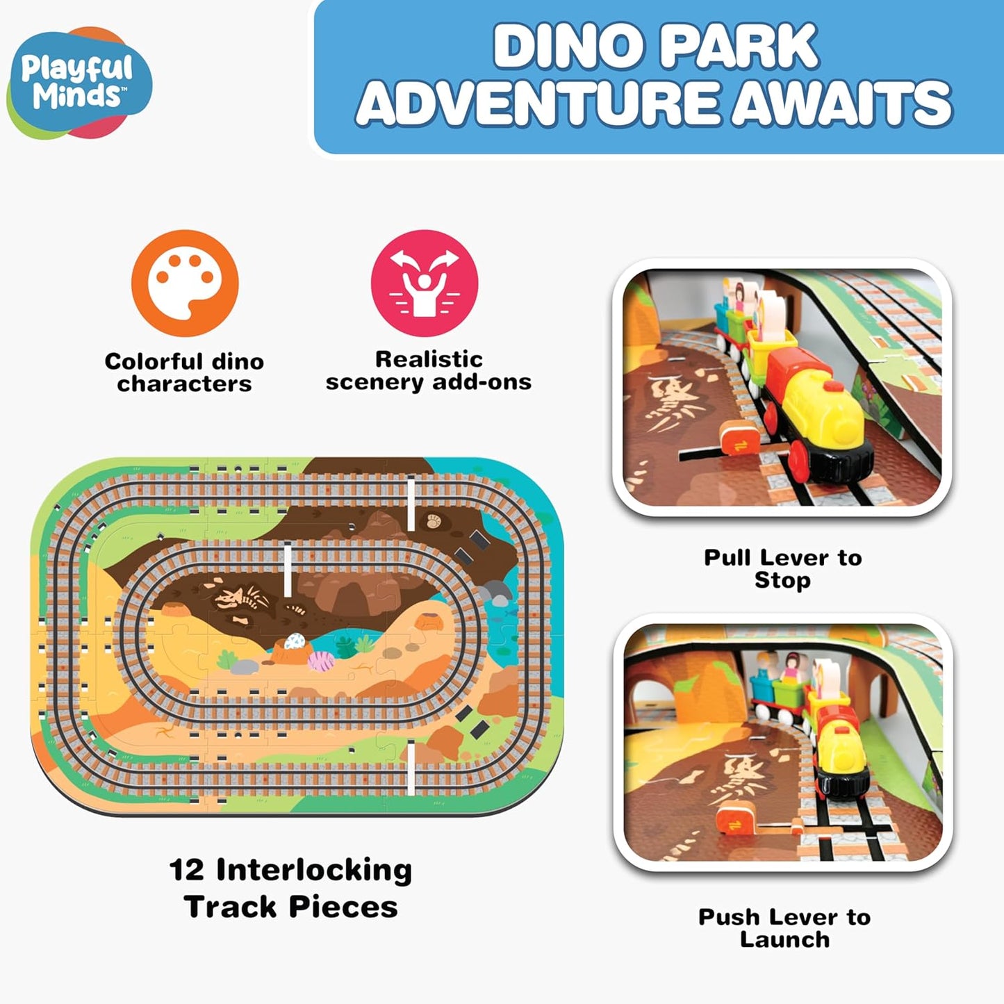 Dino Park Train Puzzle Playset