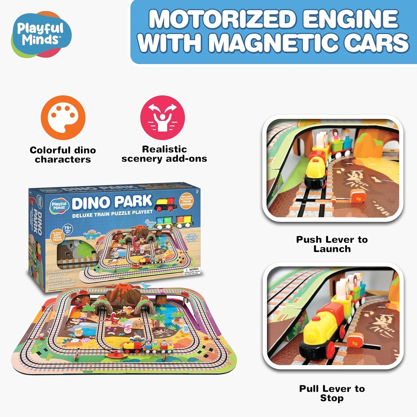 Dino Park Deluxe Train Puzzle Playset