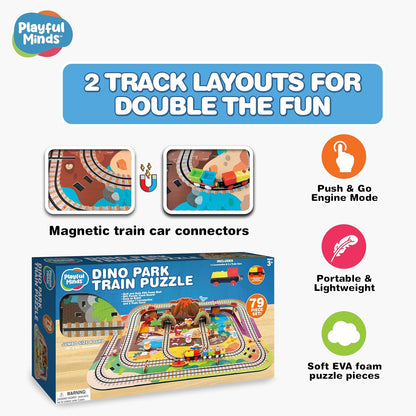 Dino Park Deluxe Train Puzzle Playset