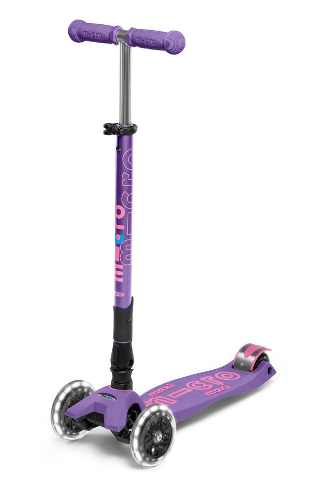 Foldable Purple LED Maxi Deluxe Scooter