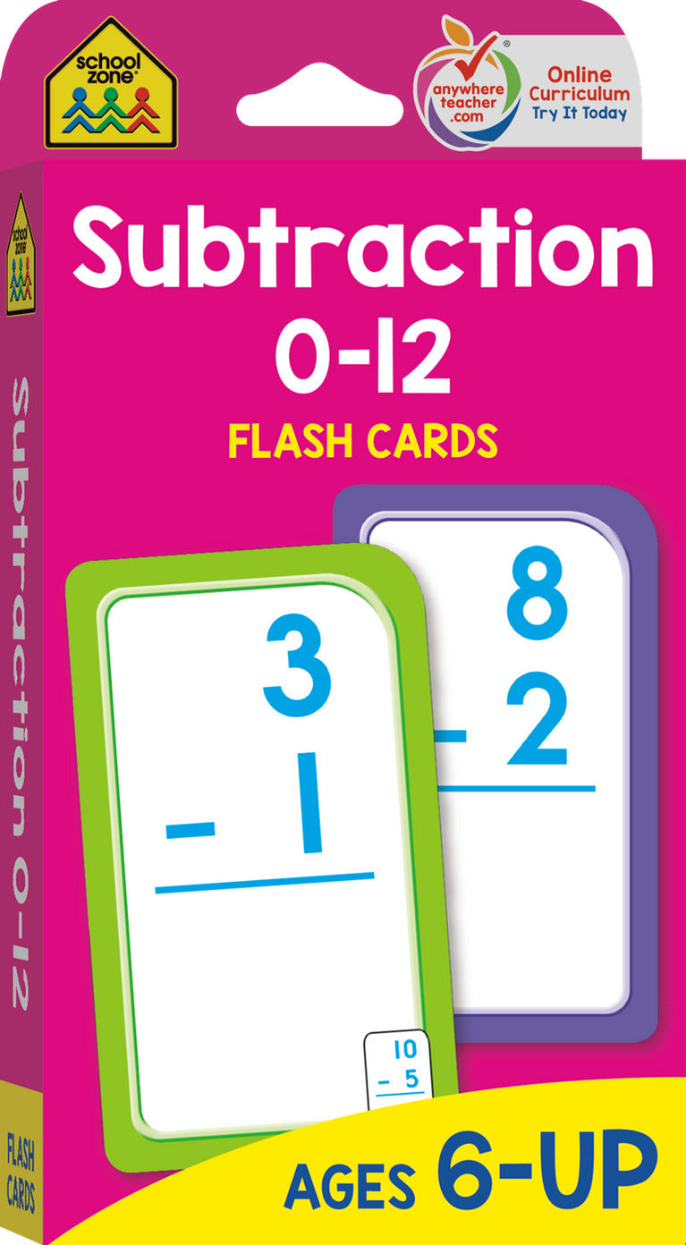Subtraction 0-12 Flash Cards