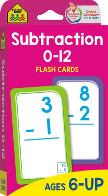 Subtraction 0-12 Flash Cards
