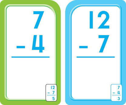Subtraction 0-12 Flash Cards