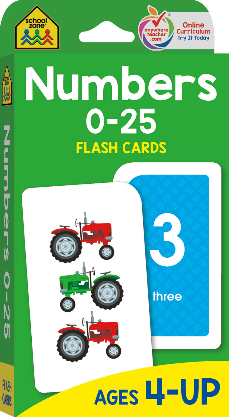 Numbers 0-25 Flash Cards