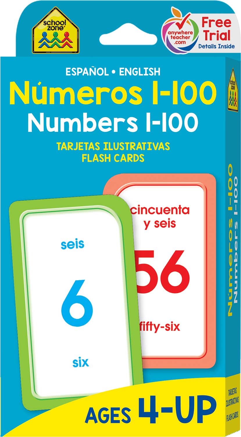Bilingual Numbers 1-100 Flash Cards