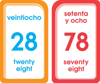 Bilingual Numbers 1-100 Flash Cards