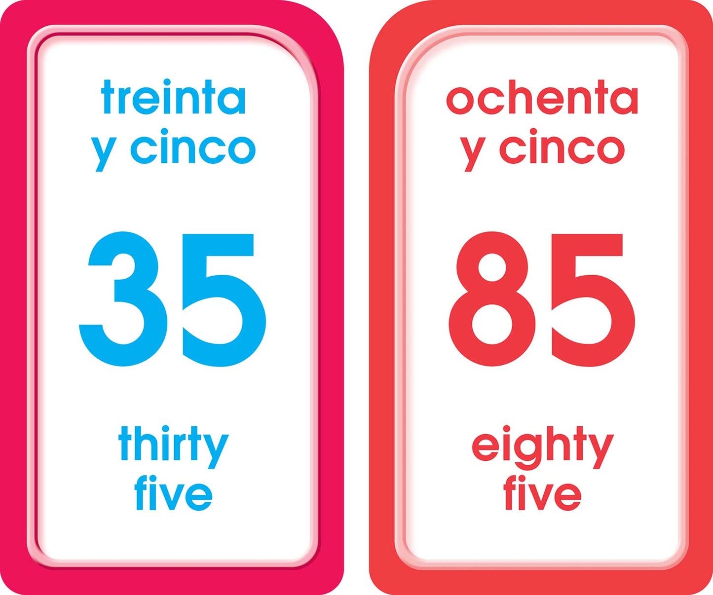 Bilingual Numbers 1-100 Flash Cards