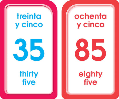 Bilingual Numbers 1-100 Flash Cards
