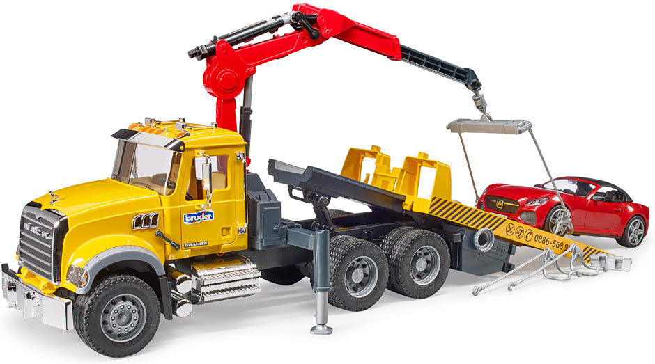Bruder MACK Granite Tow Truck with Roadster