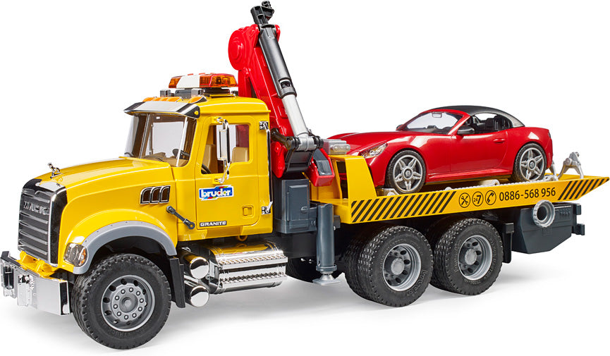 Bruder MACK Granite Tow Truck with Roadster