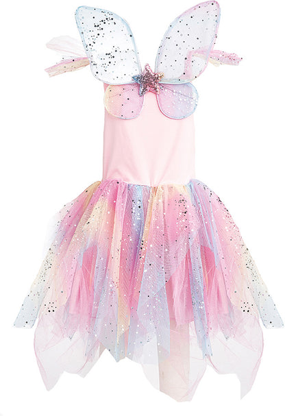 Rainbow Fairy Dress & Wings Size 5-6