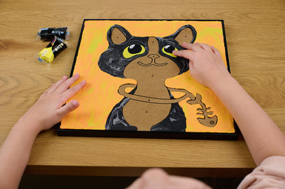 OKTO Sensory Art Coloring with Clay Set by Numbers Cat