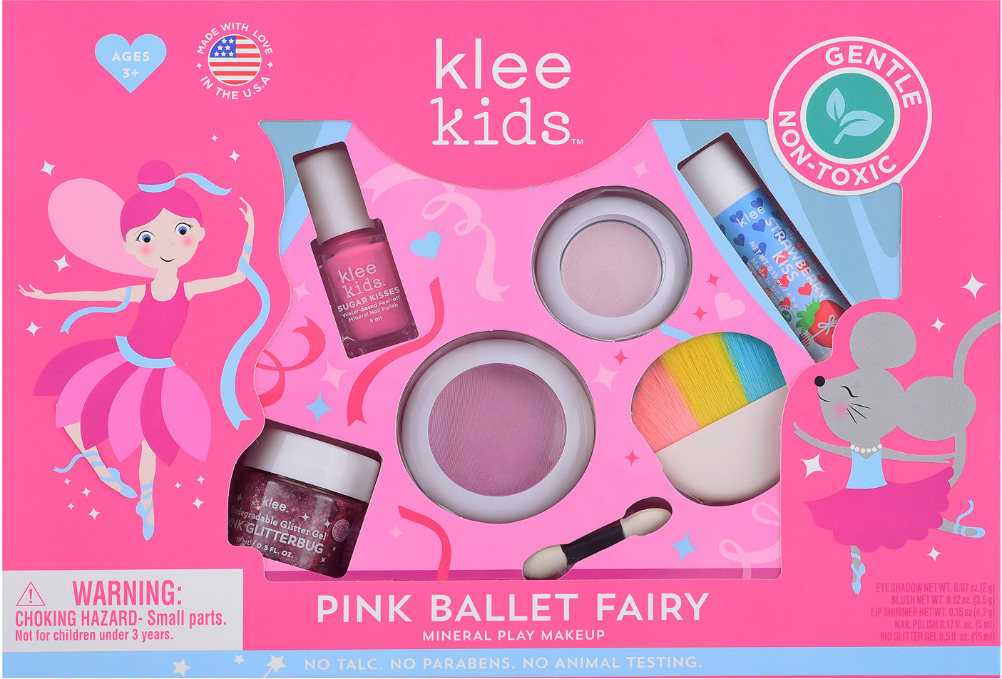 Klee Kids Pink Ballet Fairy Mineral Play Makeup Kit