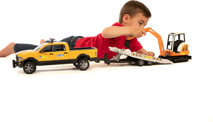Bruder RAM Rental Service Truck with Mini Excavator
