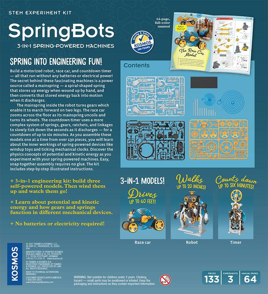 SpringBots 3-in-1 Spring-Powered Machines