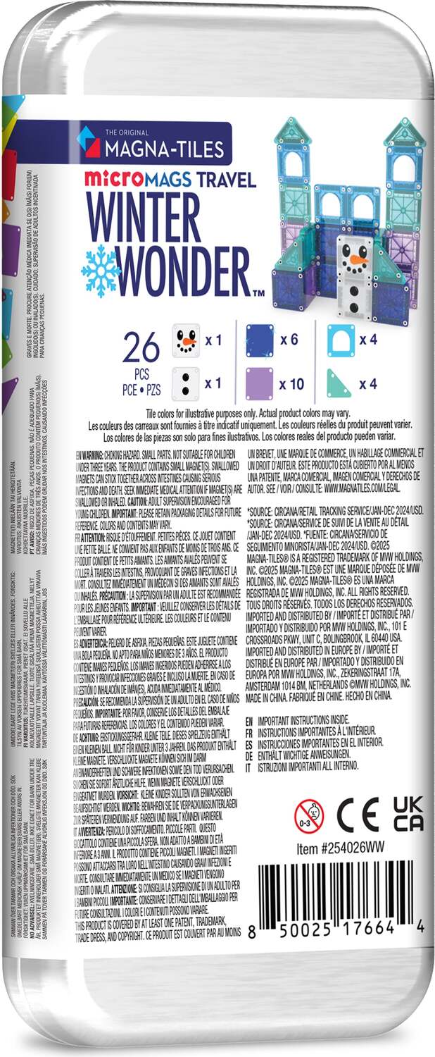 Magna-Tiles microMags Winter Wonder Travel Set (26-Piece)