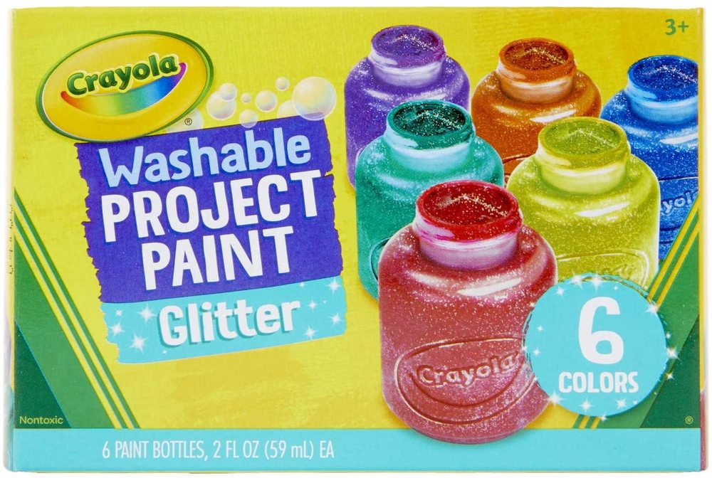Crayola Washable Kids Paint, 6 colors Glitter - Cheeky Monkey Toys