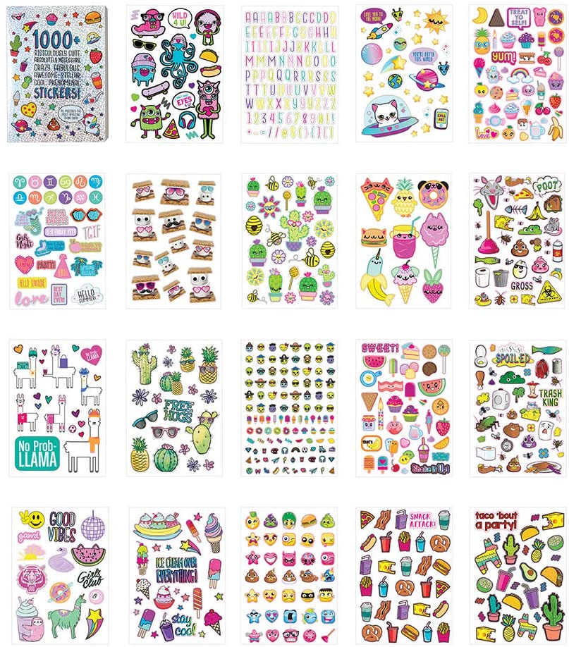 1000+ Cute Stickers for Kids - 40-Page Sticker Book for Kids Ages