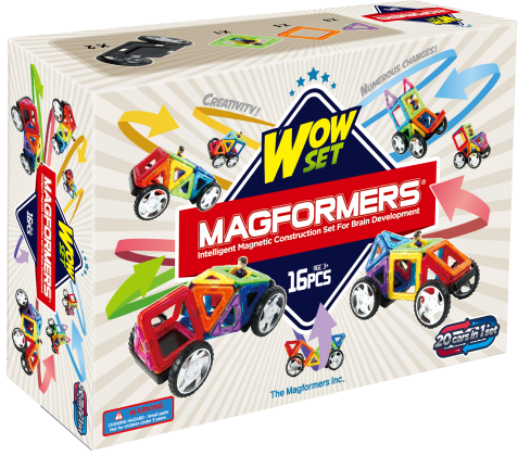 Magformers Vehicle Wow Set (16-pieces) Magnetic Building Blocks